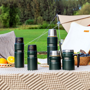 膳魔师不锈钢保温杯壶焖烧杯罐带把手杯旅行保温瓶TSK2