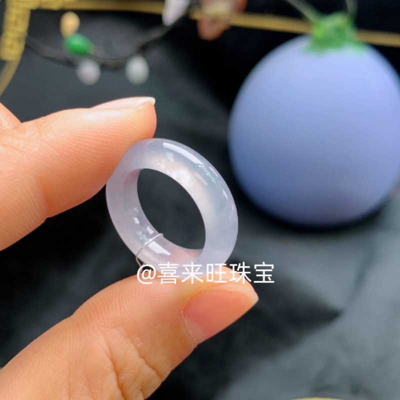 冰透种白冰高冰种玉石戒指指环