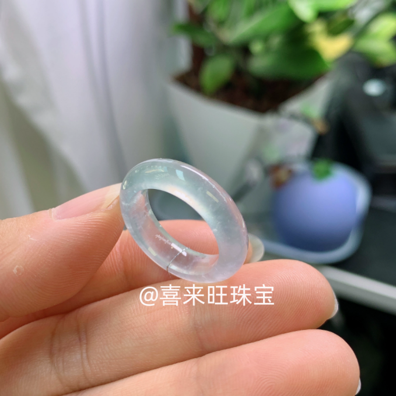 冰透种白冰高冰种玉石戒指指环