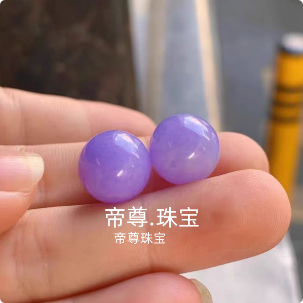 淡紫罗兰圆珠单颗玉石配饰手串