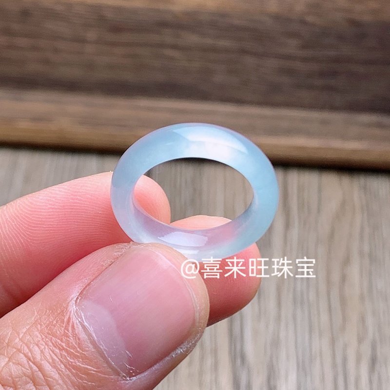 冰透种白冰高冰种玉石戒指指环