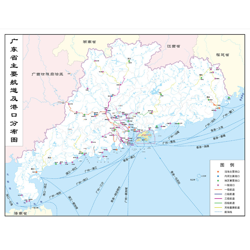 广东省港口分布图广东省主要航道及港口分布图广东省水系图新版