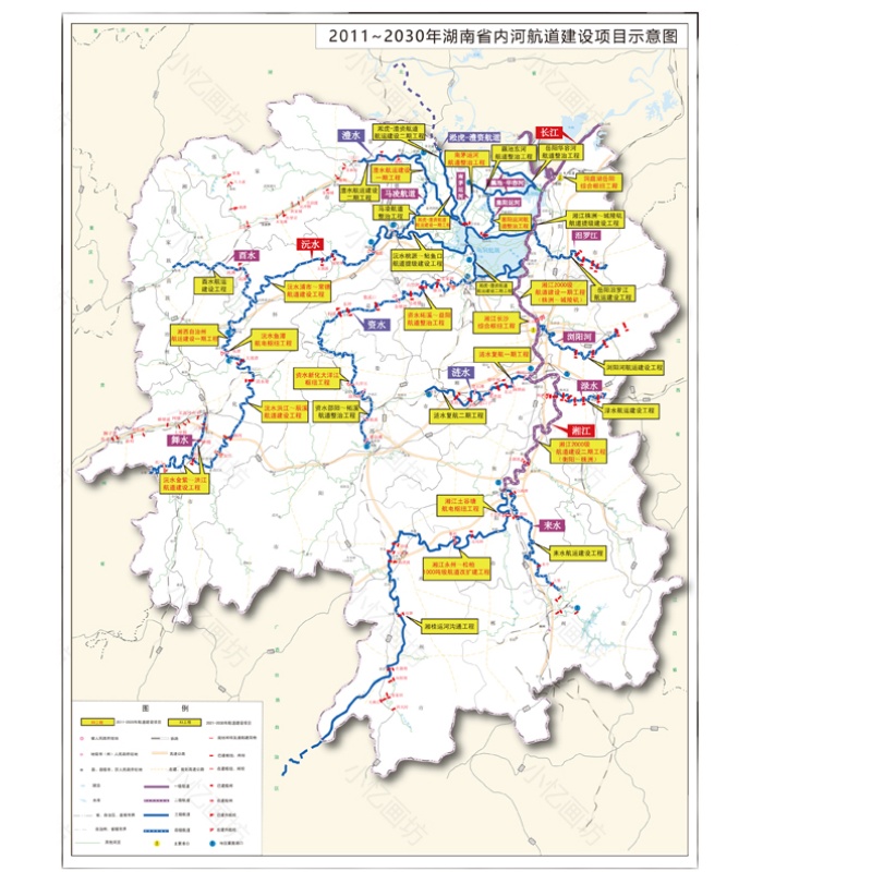 湖南省内河航道图湖南省航道及港口布局规划图湖南省水运港口图