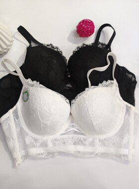 女士BC杯桑蚕丝薄杯带软圈白色蕾丝文胸聚拢托胸收副乳透气内衣
