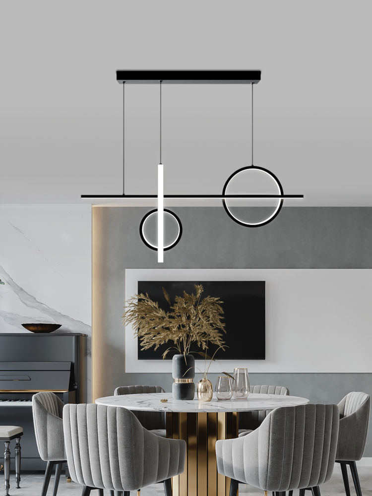 餐厅吊灯现代简约创意长条餐桌吧台灯具设计师极简轻奢饭厅灯