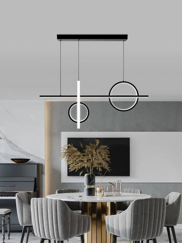 餐厅吊灯现代简约创意长条餐桌吧台灯具设计师极简轻奢饭厅灯