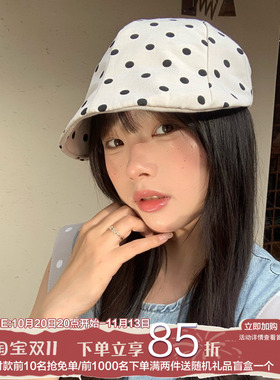 陈奶奶法式肌理感波点前进帽女夏