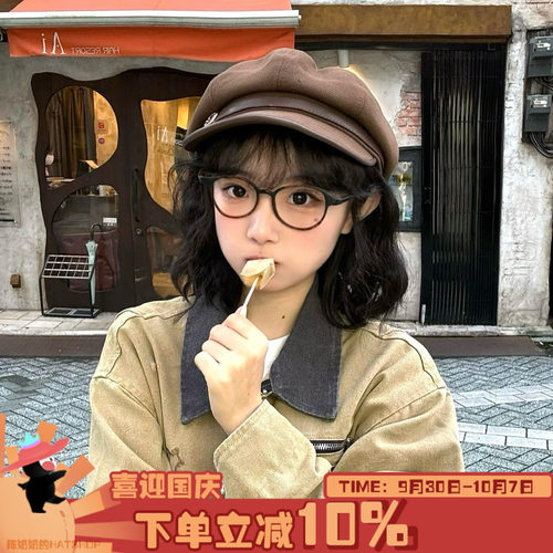 陈奶奶日系复古文艺皮报童帽