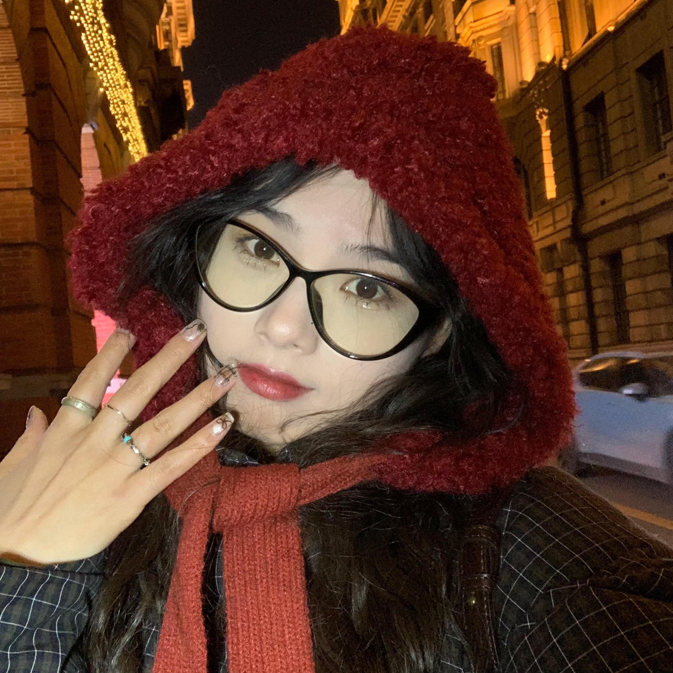 日系可爱女冬季包头帽