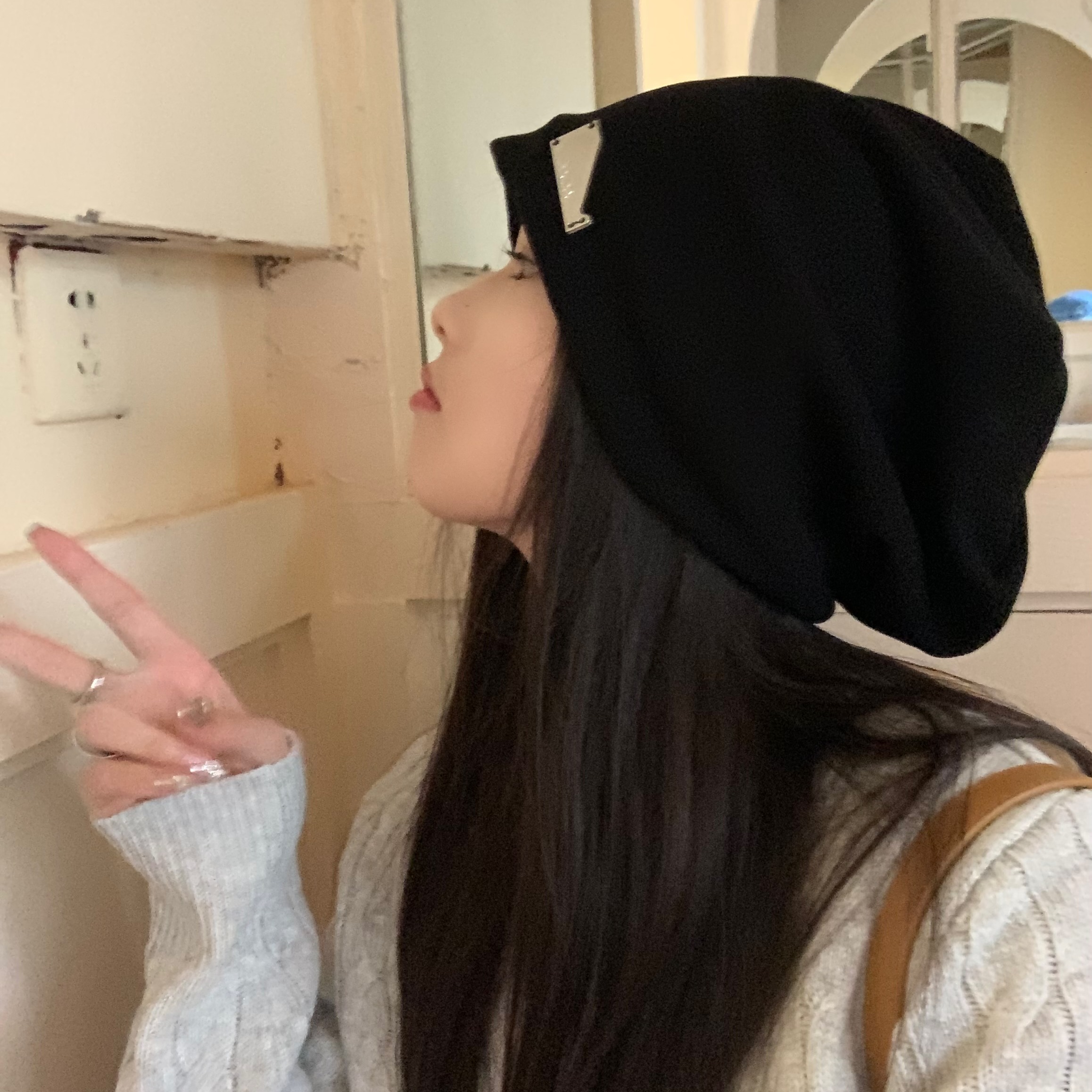 堆堆帽逛街休闲男女秋冬慵懒冷帽