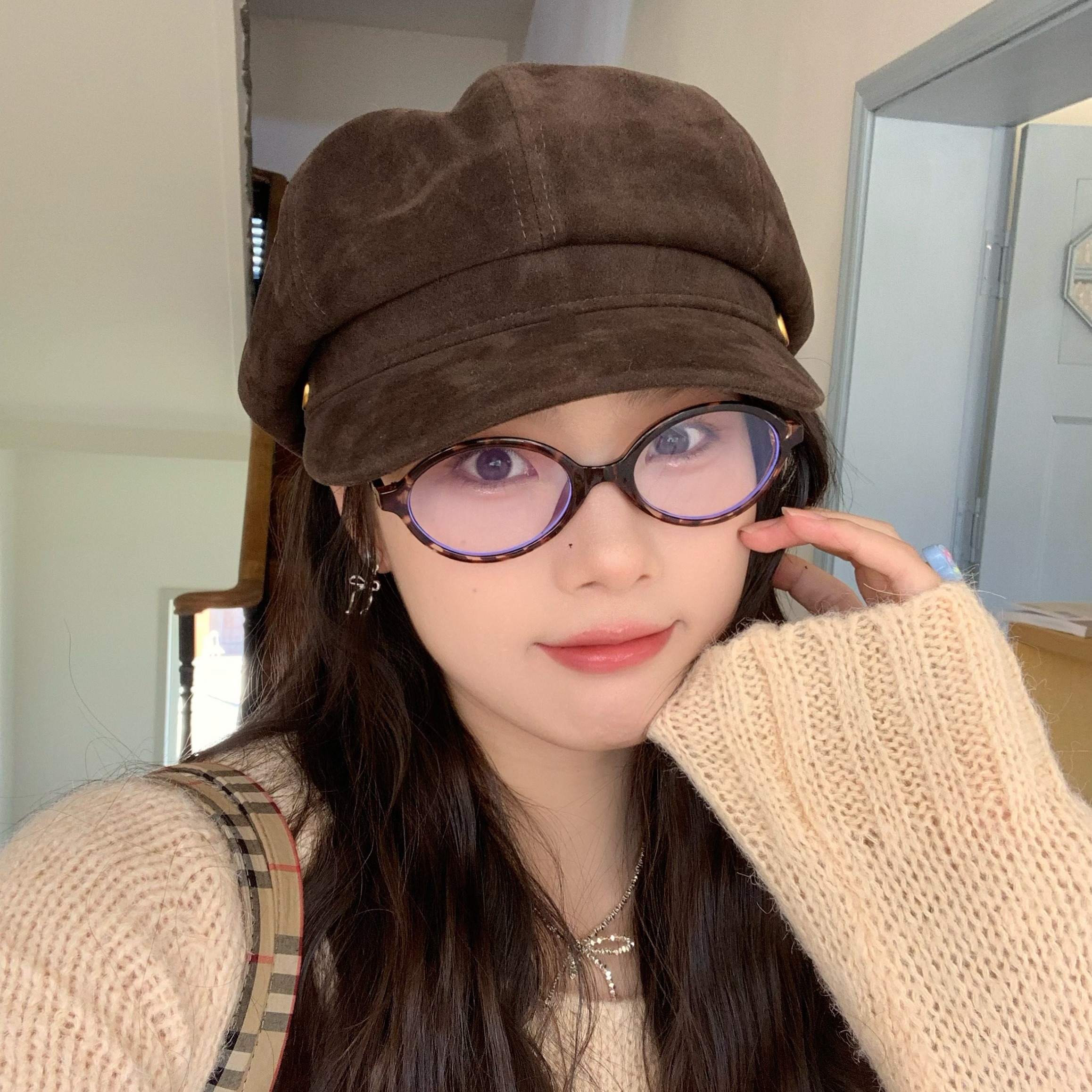 巴黎旧约陈奶奶英伦复古八角帽