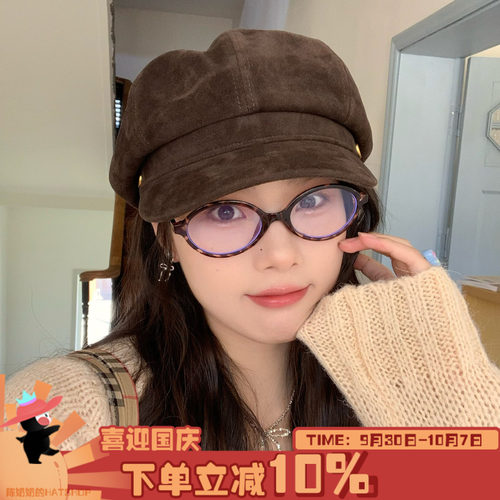 巴黎旧约陈奶奶英伦复古八角帽