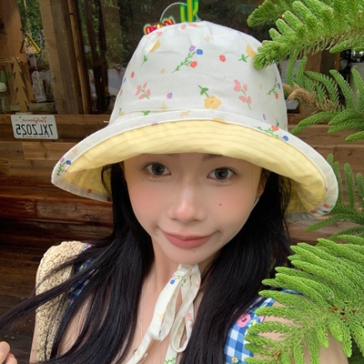 出游渔夫帽女碎花甜美