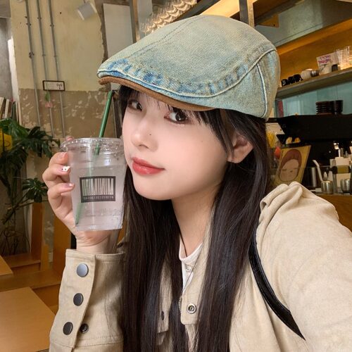 陈奶奶复古做旧反戴牛仔前进帽女