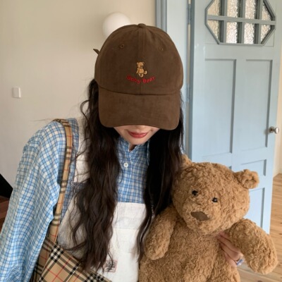 休闲鸭舌帽子圆顶可爱卡通小熊