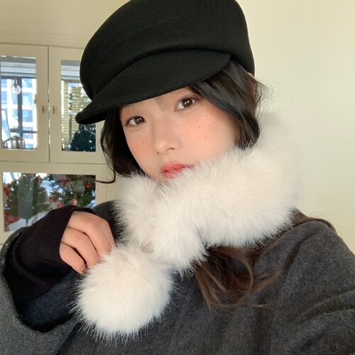 秋冬仿兔毛不掉毛保暖防风围脖