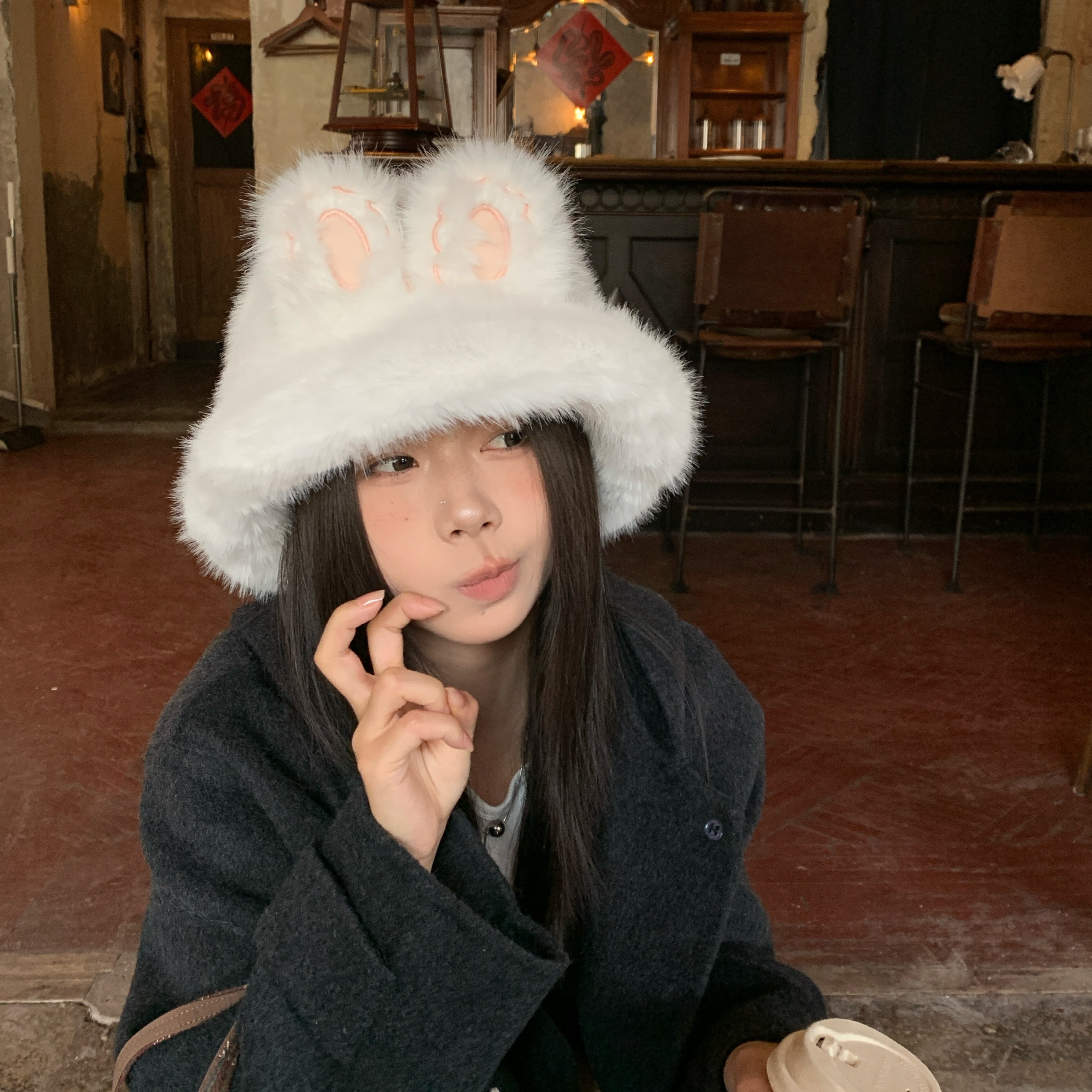 萌系兔兔~陈奶奶/毛茸茸兔耳帽子