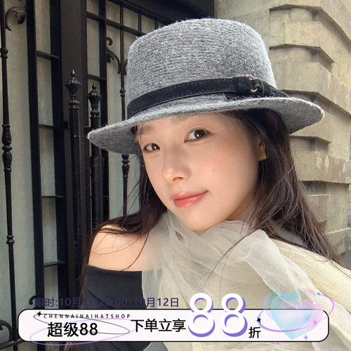 复古雅调~陈奶奶皮带扣针织礼帽
