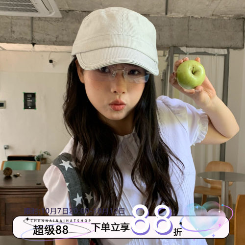 陈奶奶韩系条纹报童帽子女夏
