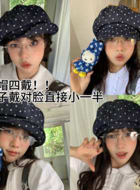 陈奶奶韩系藏青牛仔贝雷帽子女夏