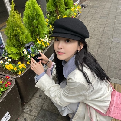 若楠fever同款~陈奶奶法式八角帽