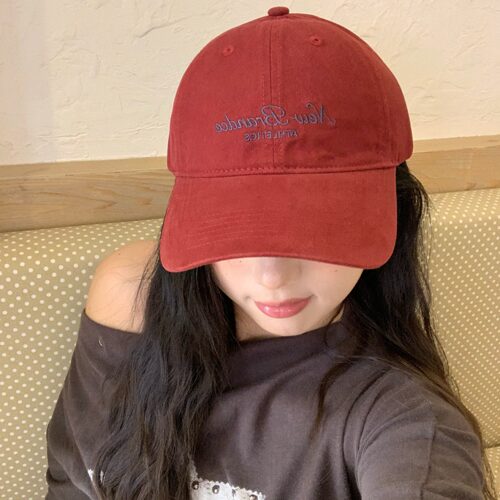 陈奶奶字母刺绣全棉棒球帽子女