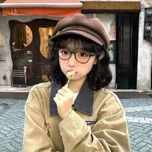 陈奶奶日系复古文艺报童帽女时尚百搭显脸小八角帽贝雷帽画家帽子