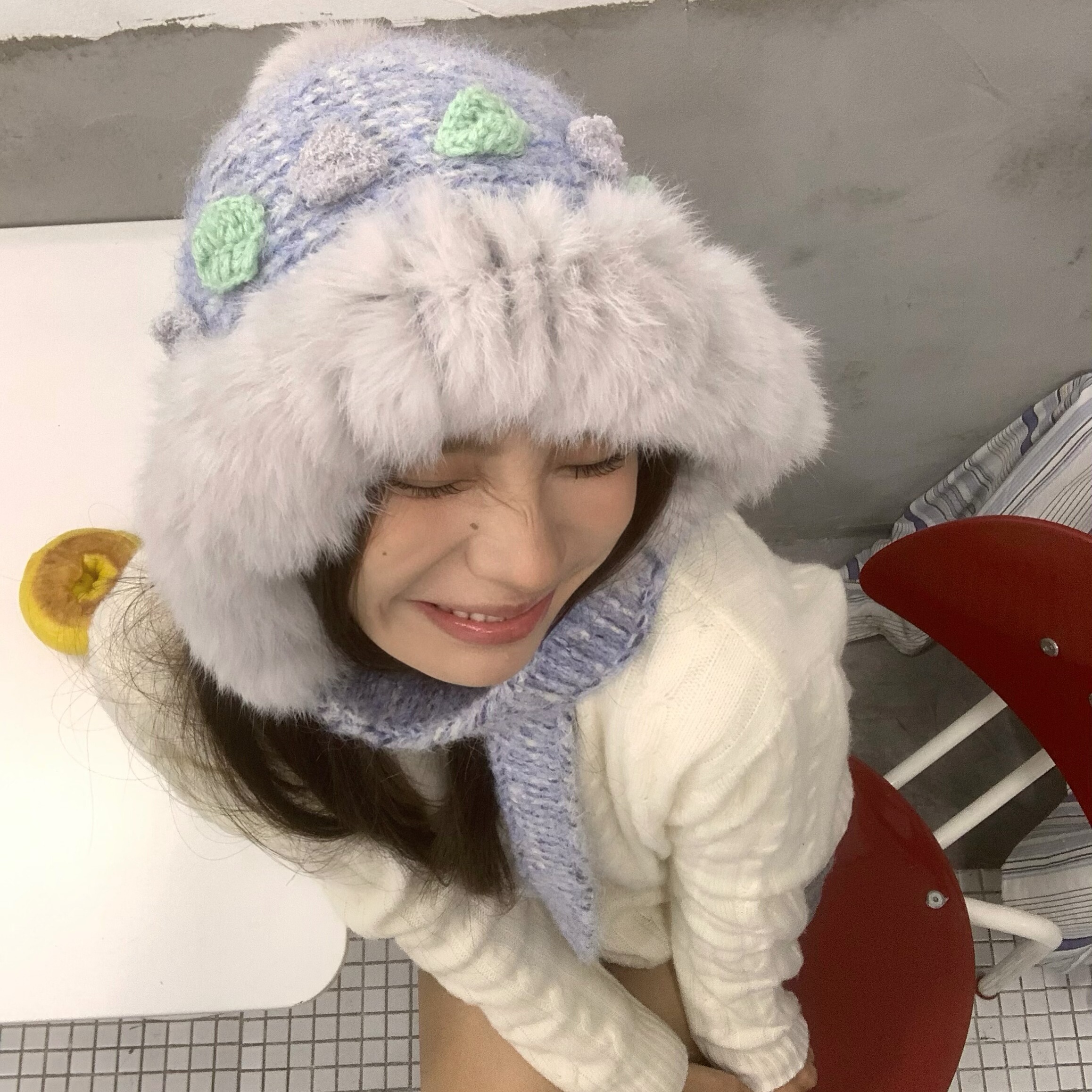 陈奶奶秋冬可爱毛绒护耳帽