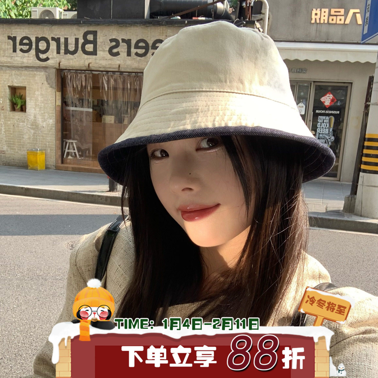 丹宁双面戴/陈奶奶韩系牛仔渔夫帽女遮阳帽防晒盆帽简约休闲帽子,服饰配件/皮带/帽子/围巾,帽子,淘宝优惠券,粉丝福利购,淘宝优惠卷