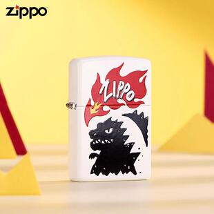 原装正品zippo打火机喷火怪兽之宝煤油防风打火机创意彩印送礼物