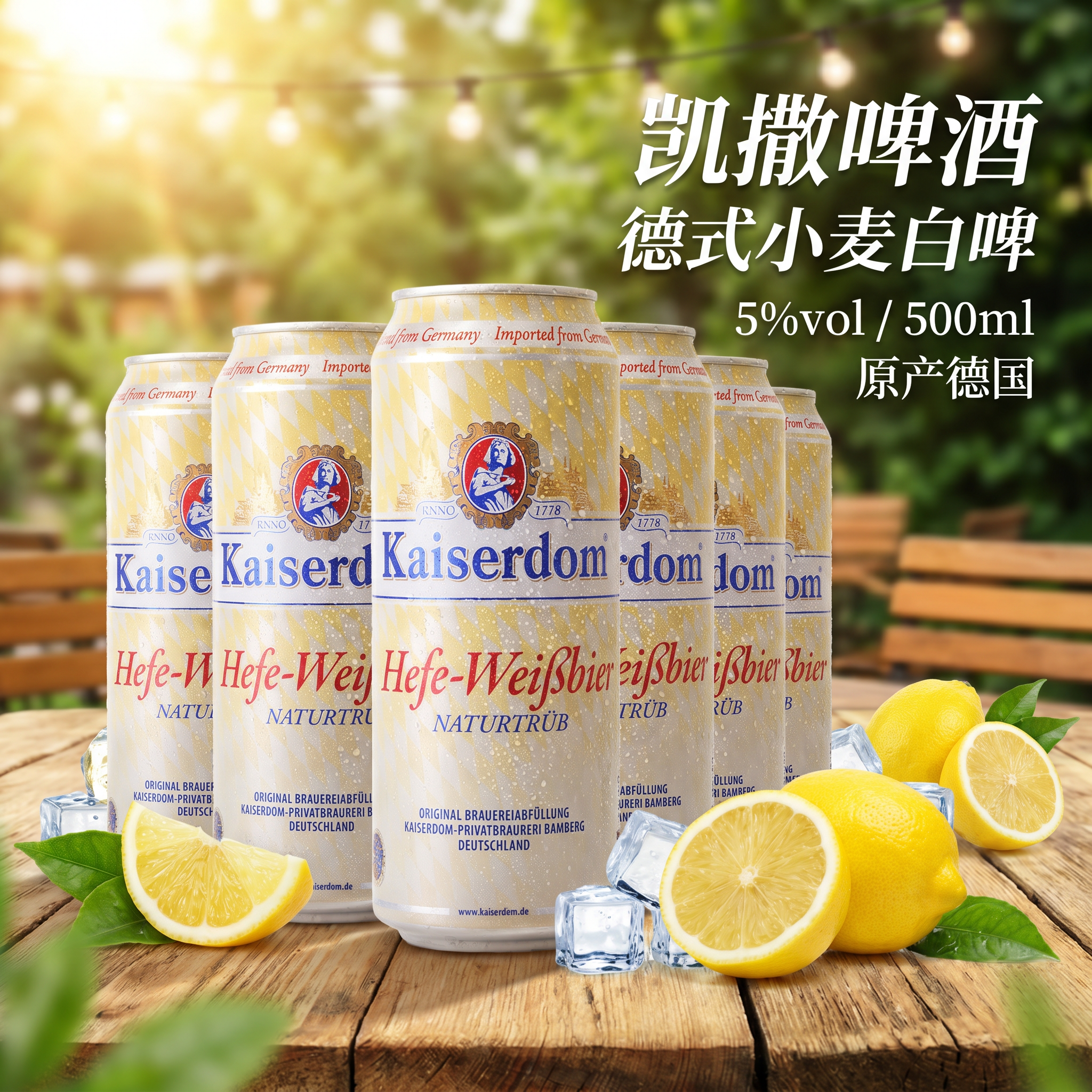 德国原装进口凯撒白啤黑啤500ml*24罐听小麦浑浊原浆精酿啤酒整箱