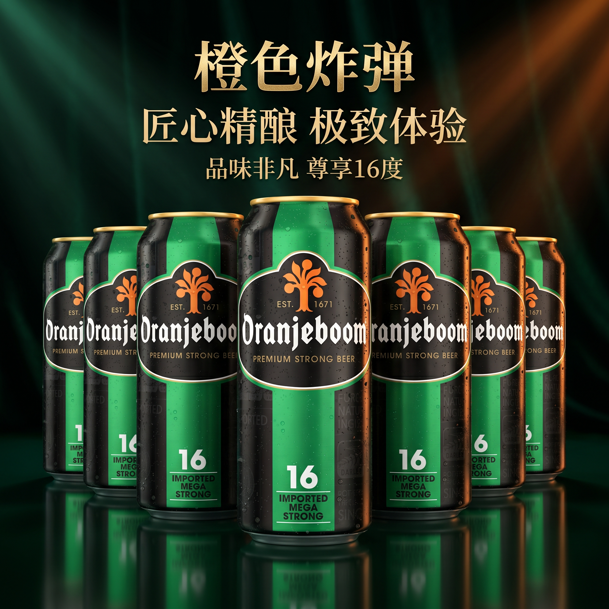 荷兰进口橙色炸弹16度强劲烈性高度啤酒精酿500ml*24罐听哈姆泰谷