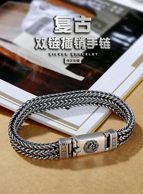 牛年新品925复古泰银朋克手链男