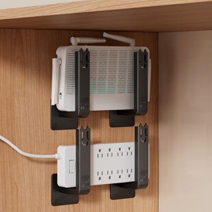 WIFI置物架路由器收纳支架免打孔光猫机顶盒固定承重放置架 壁挂式