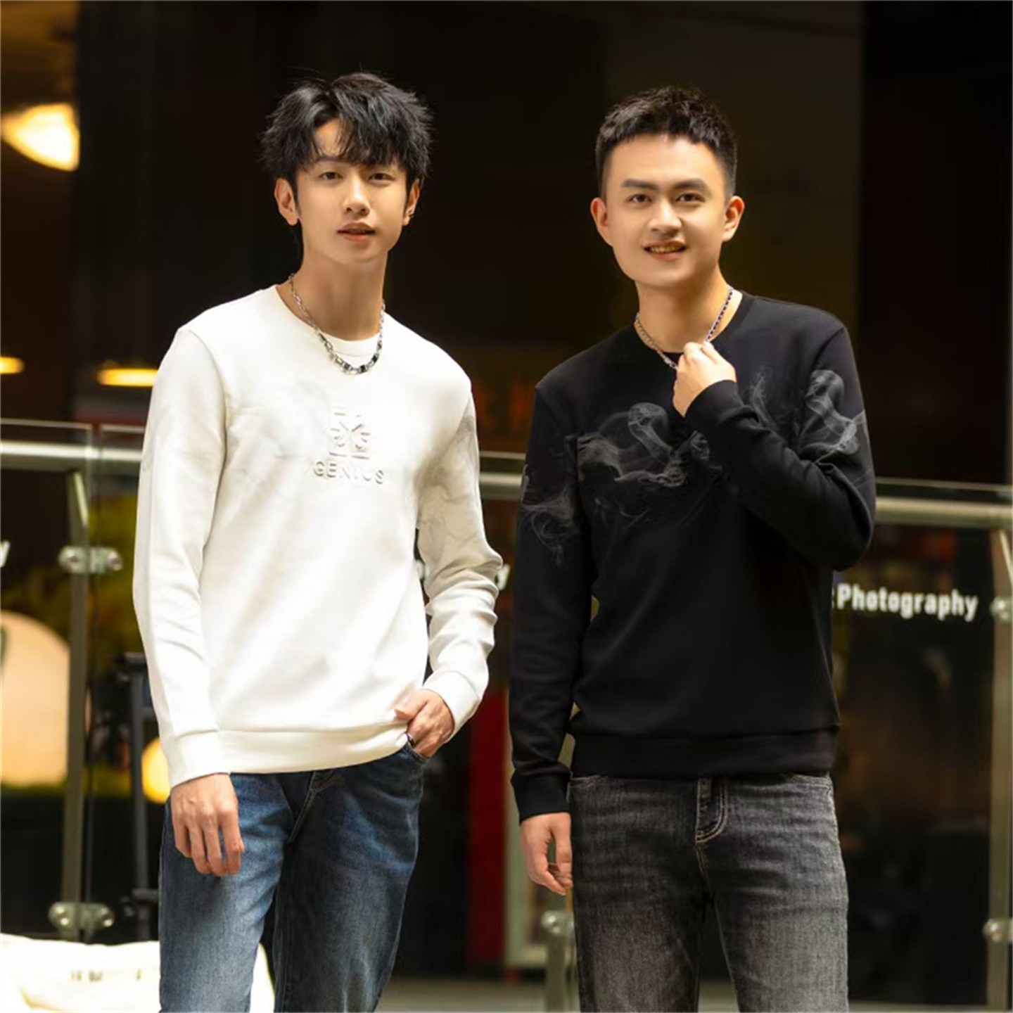 HX狐轩男装秋冬新品时尚圆领卫衣韩版爆款宽松时尚休闲冬季外套潮