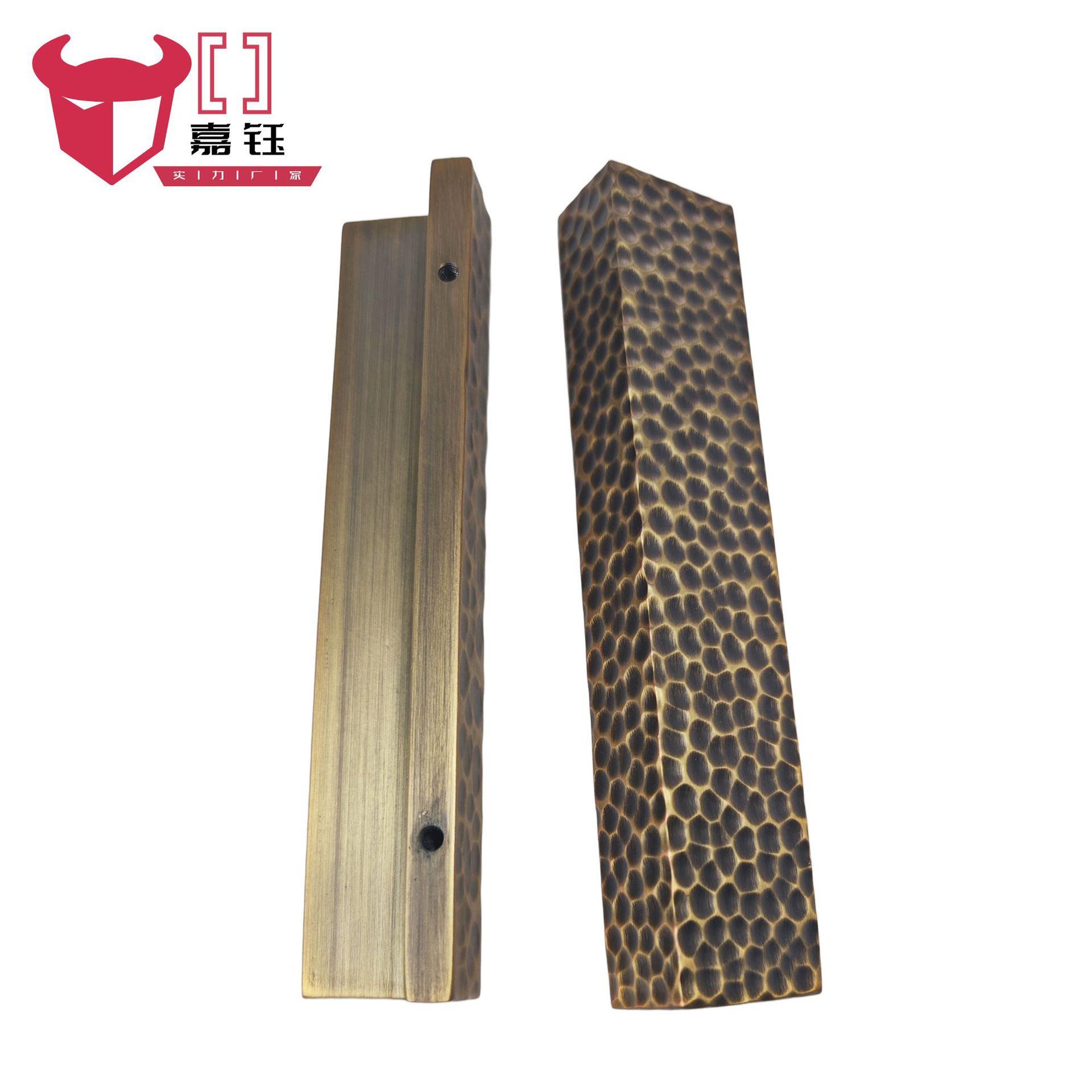 定制欧式锤纹大门拉手加厚铝板雕刻敲打纹把手商铺酒店有框门把手