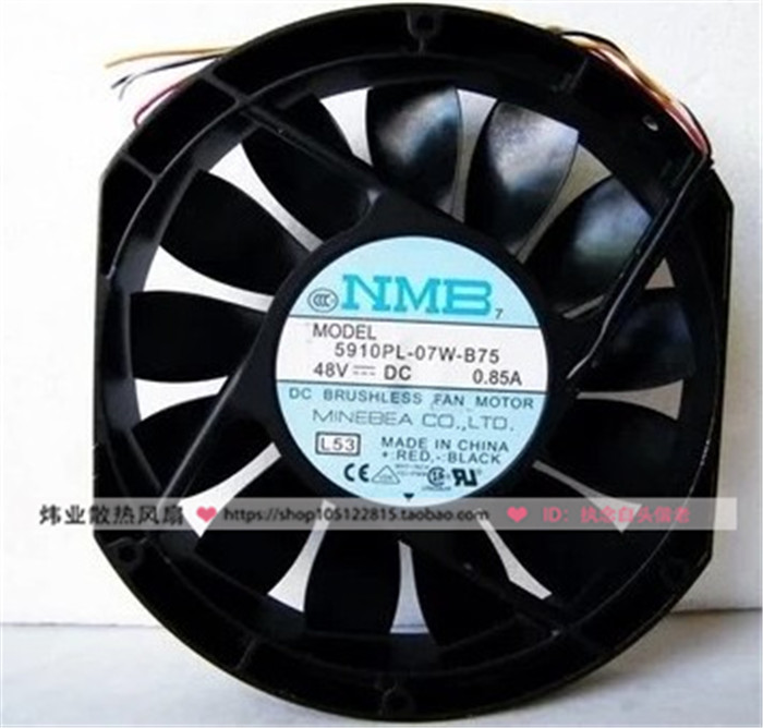 原装日本NMB 5910PL-07W-B75 17025 48V 0.85A 超薄工业机柜风扇