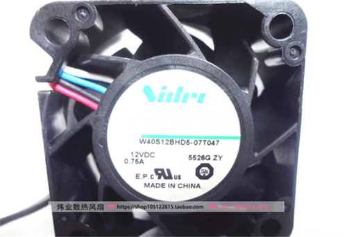 原装NIDEC 4028 4CM 12V 0.75A W40S12BHD5-07T047/46/43 4线风扇