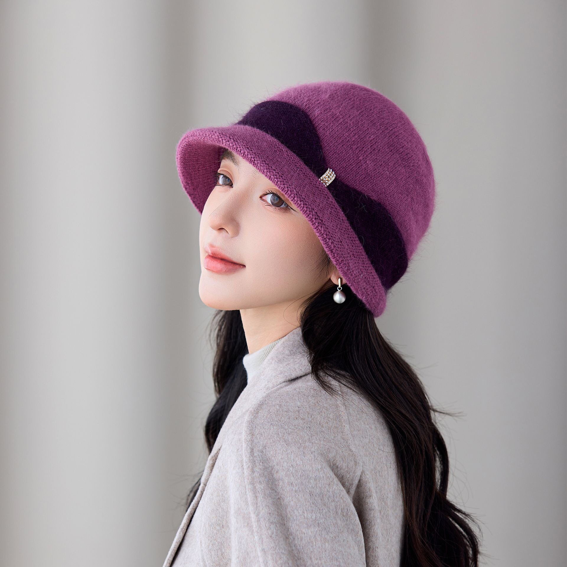 妈妈帽子2026秋冬天新款中老年女士奶奶针织兔毛渔夫帽保暖毛线帽