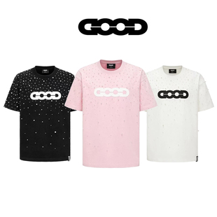 T恤男女同款 GOODBRAND 高级感印花LOGO短袖 散乱珍珠轻奢时尚 25SS