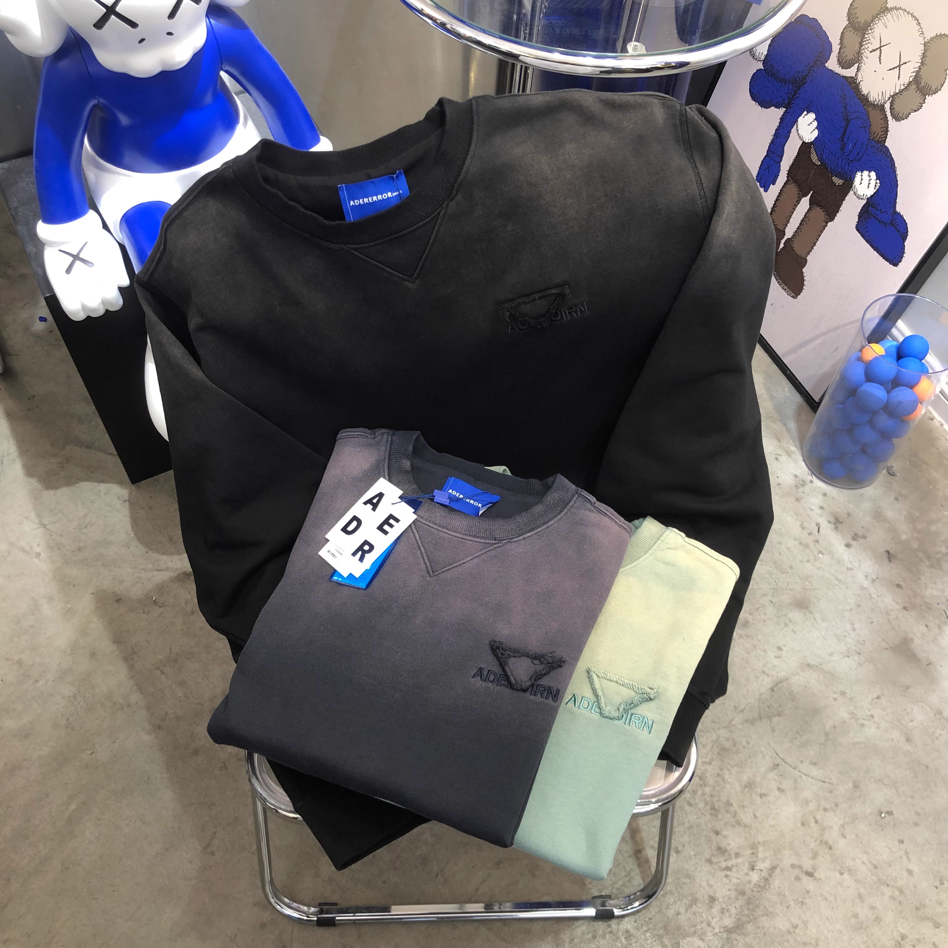 ADER复古水洗扎染渐变圆领卫衣