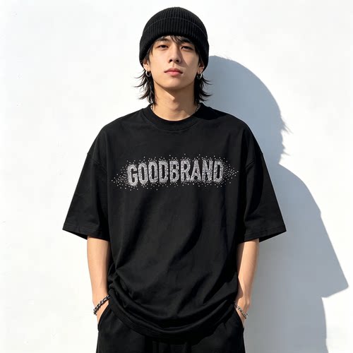 GOODBRAND重磅满钻月牙T恤情侣款