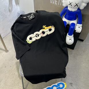 GOODBRAND新款橡皮泥小狗发泡轻奢时尚高级感短袖T恤男女情侣同款