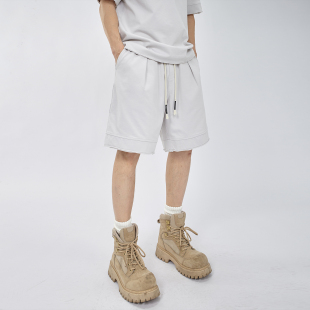 新品 男沙滩运动五分裤 美式 短裤 复古宽松重磅工装 HAMB原创2026夏季