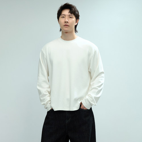 健身党最爱短宽美式小领口长袖T