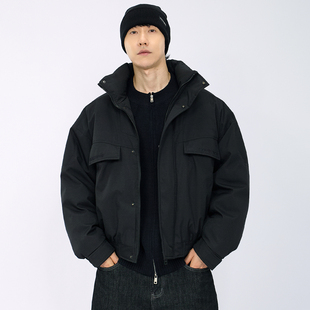 HAMB原创2025冬季新款90白鸭绒高级感哈灵顿立领羽绒服夹克外套男