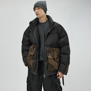 90白鸭绒立领羽绒服男夹克外套青春学生 新款 HAMB原创 2025冬季