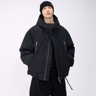 HAMB原创2025冬季新款90白鸭绒高级感穿搭连帽羽绒服外套男机能风