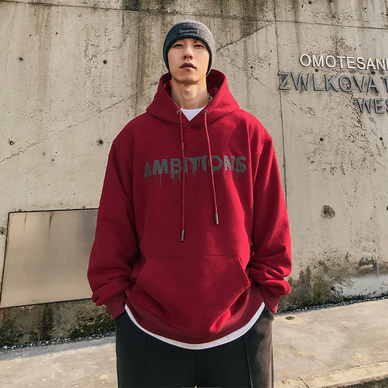 HAMB原创宽松加绒连帽卫衣