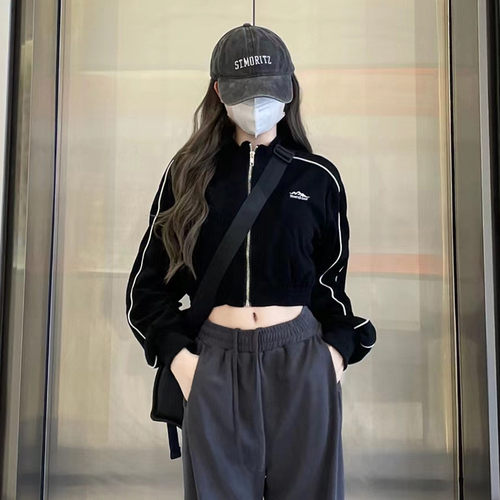 辣妹爵士舞短款卫衣外套女